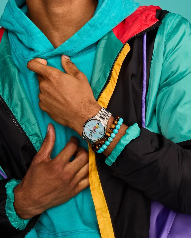 TSUYOSA Mickey Mouse Blue Dial Stainless Steel Bracelet NJ0156-50L